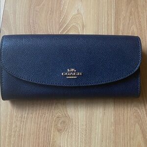 Coach Dark Blue Leather Women's Wallet